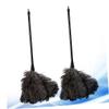 Anneome 2pcs Long Handled Ostrich Duster for Dust Removal Natural Cleaning Tool for Home Office and Car Lightweight Hard Reach Areas view 2