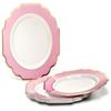 " OCCASIONS " 120 Plates Pack,(40 Guests) Premium Wedding Party Disposable Plastic Plates Set - 40 x 10.5'' + 40 x 8'' + 40 x 6.5" (Imperial Light Pink & Gold) view 2