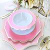 " OCCASIONS " 120 Plates Pack,(40 Guests) Premium Wedding Party Disposable Plastic Plates Set - 40 x 10.5'' + 40 x 8'' + 40 x 6.5" (Imperial Light Pink & Gold) view 3