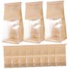 WATIIFUFU 50pcs Transparent Window Paper Bakery Bags for Bread and Toast Kraft Paper Bags with Stable Bottom for Take-out Orders and Packaging view 1