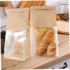 WATIIFUFU 50pcs Transparent Window Paper Bakery Bags for Bread and Toast Kraft Paper Bags with Stable Bottom for Take-out Orders and Packaging view 3
