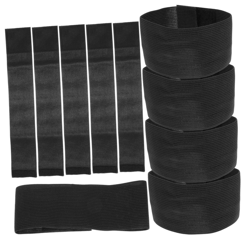 VILLFUL 10pcs Black Arm Elastic Band Funeral Armband Mourning Band for Memorial Service