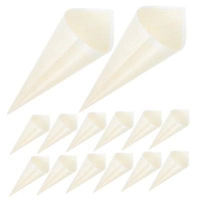 CIYODO 100pcs Wooden Ice Cream Cups Snack Holder Versatile Food Cones for Ice Cream Popcorn Desserts