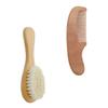 HONMEET Baby Shower Shampoo Brush Sink Baby Bath Brush Set Gentle Hair Brush for Boys and Girls Wooden Comb view 1