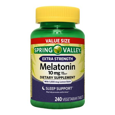 Maker Explorador Spring Valley Extra Strength Melatonin Tablets Dietary Supplement Value Size, 10 mg, 240 Count and Card Gift