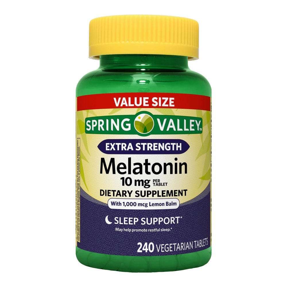 Maker Explorador Spring Valley Extra Strength Melatonin Tablets Dietary Supplement Value Size, 10 mg, 240 Count and Card Gift