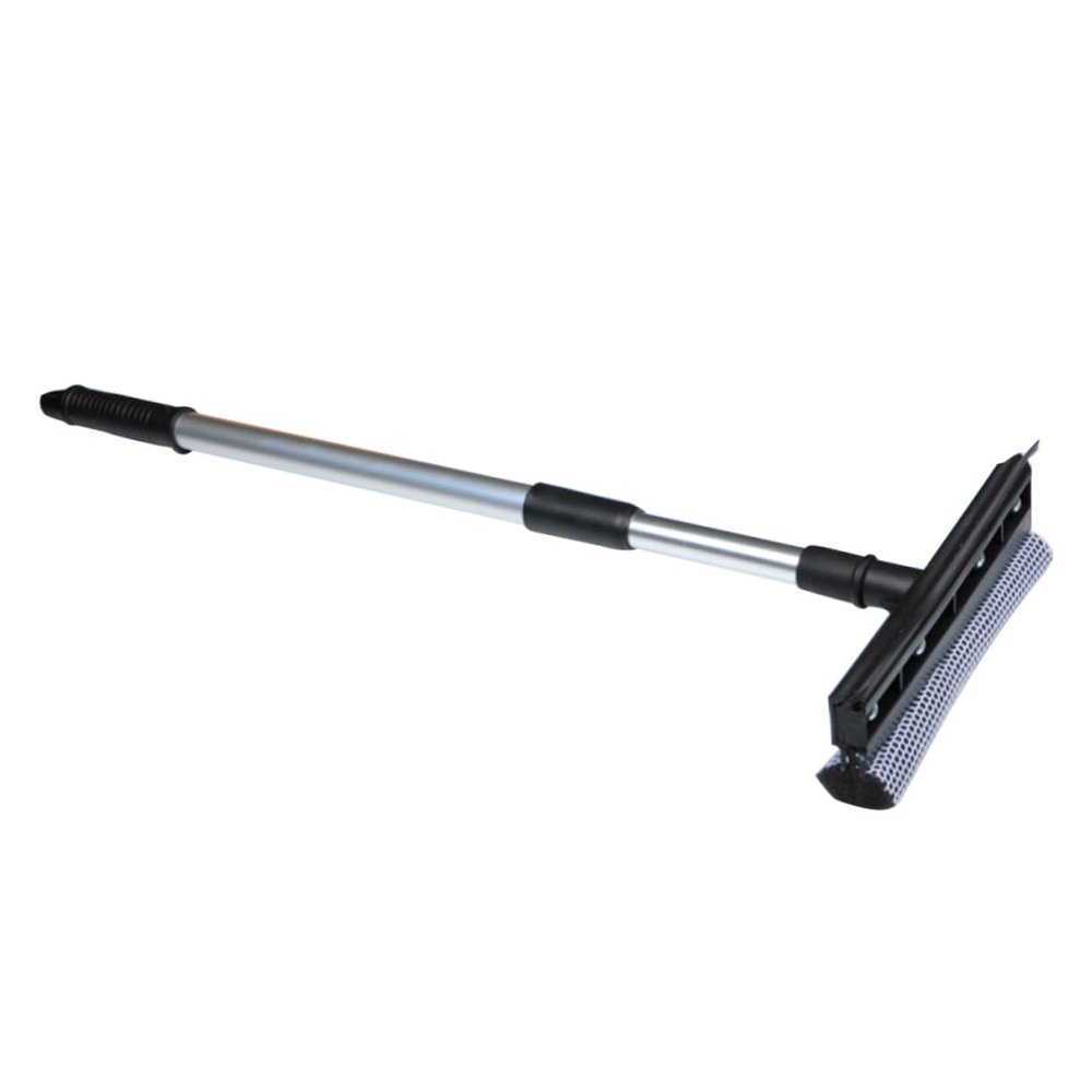 KICHOUSE Telescopic Dual-Sided Window Cleaning Squeegee for Efficient Glass Washing Stainless Steel Long Handle for Home and Easy Storage and Operation