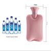 suitmine Hot Water Bottle PVC 2L Leak-Proof with Removable Plush Cute Husky Cover for Pain Relief Hot and Cold Therapy,Hands Feet Abdomen and Neck Warmer,Cord Lock,Grey view 2