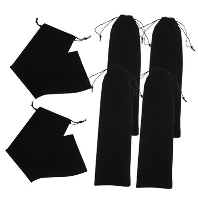 Xmas 6 Pack Curling Iron Bags Flannelette Drawstring Storage