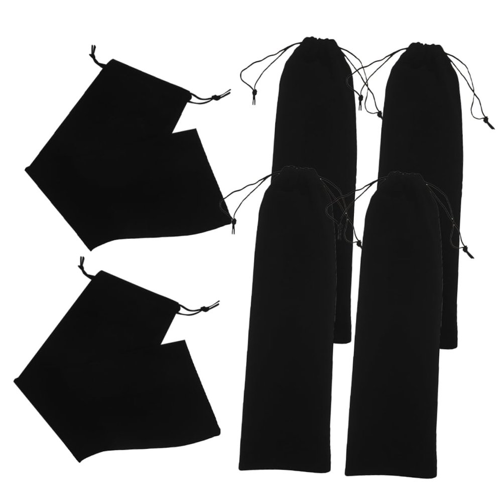 Xmas 6 Pack Curling Iron Bags Flannelette Drawstring Storage