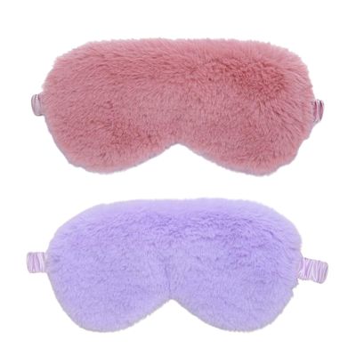 2 PCS Furry Eye Cover Plush Eye Mask Fuzzy Eye Covering Sleep Blindfold Cute Sleep Masks for Women Night Eyeshades Nap Masks