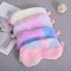 2PCS Plush Eye Mask Furry Eye Cover Fur Sleeping Mask Fuzzy Eye Mask for Sleeping Night Eyeshades Nap Masks Blindfold Full Coverage view 4