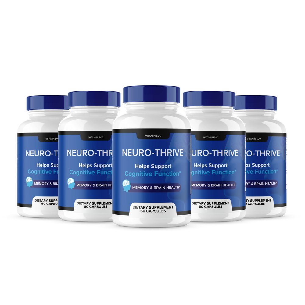 (5 Pack) Neuro Thrive Brain Supplement, Neuro Thrive for Memory, Neuro Thrive PQQ to Reduce Negative Effects of Brain Fog, Neuro Thrive Cognitive Function, NeuroThrive Reviews Neuro-Thrive (300 Cap)