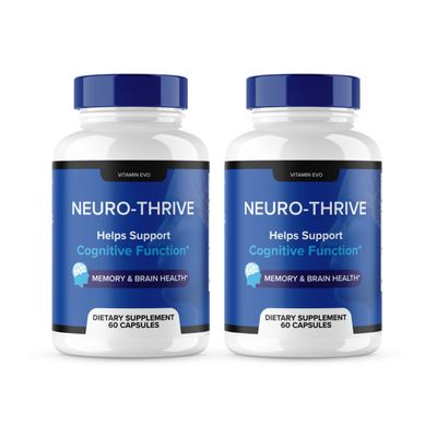 (2 Pack) Neuro Thrive Brain Supplement, Neuro Thrive for Memory, Neuro Thrive PQQ to Reduce Negative Effects of Brain Fog, Neuro Thrive Cognitive Function, NeuroThrive Reviews Neuro-Thrive (120 Cap)