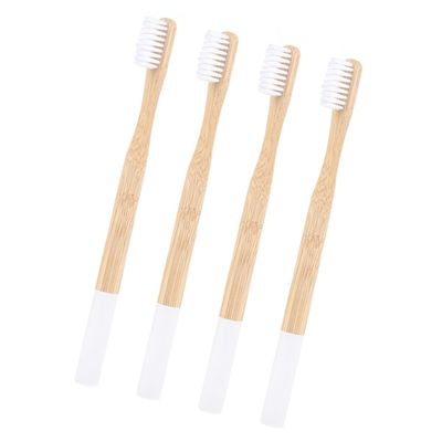OHPHCALL Adult Toothbrush 4pcs Bamboo Toothbrush Soft Bristles Ergonomic Handle Travel Home Use