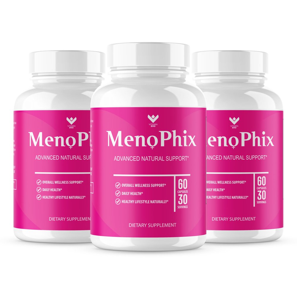 (3 PACK) MenoPhix Menopause Natural Support Capsules - Meno Phix Supplement, Meno Phix Menopause, MenoPhix Supplements for Women Natural Support, MenoPhix Reviews (180 Capsules) 3 Month Supply