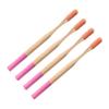 OHPHCALL 4pcs Biodegradable Bamboo Toothbrush Soft Bristles Ergonomic -Friendly for Adults Travel and Home Use Rosy view 1