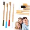 OHPHCALL 4pcs Biodegradable Bamboo Toothbrush Soft Bristles Ergonomic -Friendly for Adults Travel and Home Use Rosy view 3