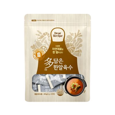[Dear Recipe] Korean Anchovy Coin Stock Tablet, Soup Base Broth, Individual Package for Home Cooking & Outdoor Use, Freeze-Dried Soup Tablets, 2.82 oz (0.14 oz x 20 tablets)