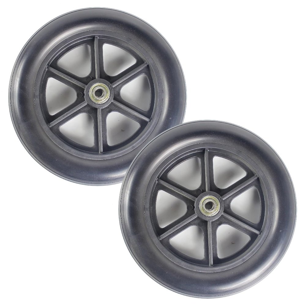 10 Inch Front Wheel of Wheelchair, 10x2 Front Wheel of Electric Wheelchair, PU Non-Inflatable Solid Tire, Front Wheel Assembly, Replaceable Wheelchair Accessories (2 Pack)