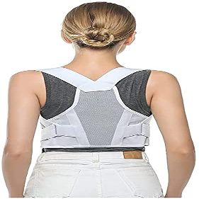 Adjustable Breathable Upper Back orthosis Supports Neck Back Pain Relief and Improve Posture Behind The Bedroom Posture Corrector for Women and Men (Color : M)