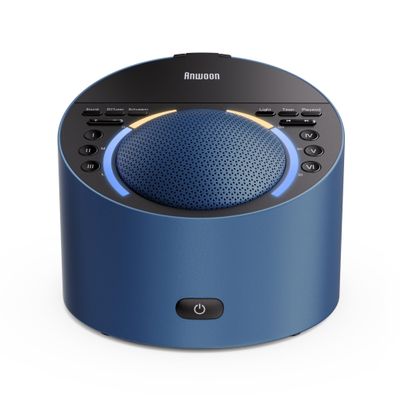 ANWOON Sound Machine & Night Light, Premium Metal Shell with 3inch Speaker Loud Stereo Sound, White Noise Machine &50+ Natural Sounds |Upgradeable System for Sleep, Focus, Relaxation Adults Kids Baby