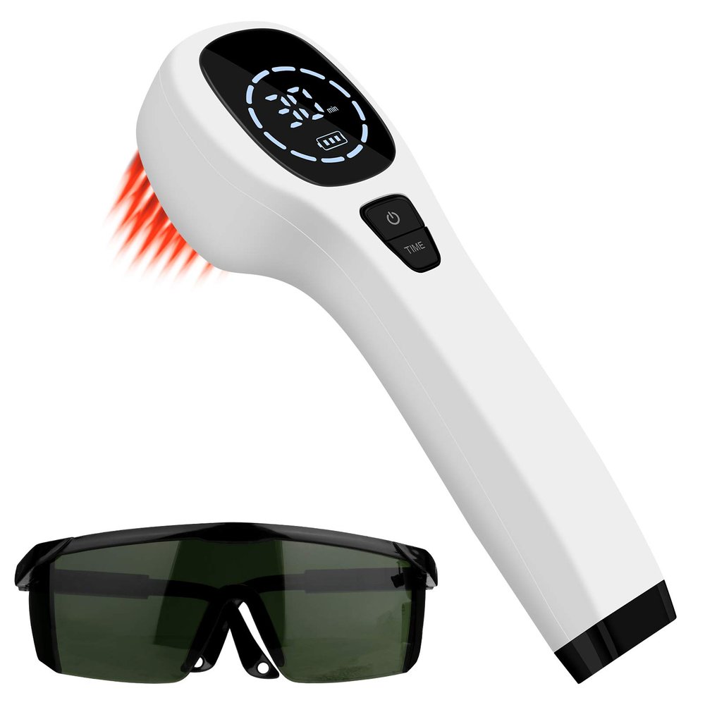 Cold Laser Light Therapy Device for Human & Pet, Red Light Therapy Device for Joint Muscle Relief with LED Display (4 x 808nm + 12 x 650nm).