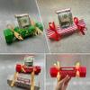 Christmas Surprise Money Pull Pouch Christmas Money Holders for Cash- Rectangle DIY Rectangle Christmas Money Pull Pouch Kit Christmas PouchFun Ways to Give Cash (Candy Cane) (Candy Cane) view 2