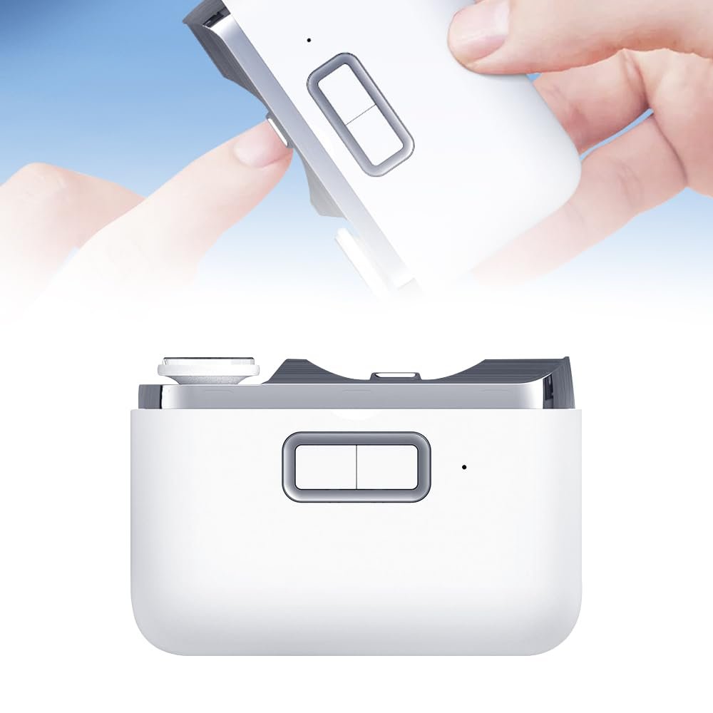 Electric Nail Clipper, 2 in 1 Electric Polishing Automatic Nail Clippers, Electric Nail Trimmers Manicure Nail Cutter, 2 Speed Fingernail Clippers Nail File with Light for Seniors Kids Adults (White)