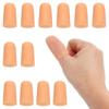 PATIKIL 1.6" Silicone Gel Finger Cots, 12 Pcs Support Fingertips Sleeve Protector Thumb Finger Caps for Finger, Beige view 1