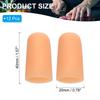 PATIKIL 1.6" Silicone Gel Finger Cots, 12 Pcs Support Fingertips Sleeve Protector Thumb Finger Caps for Finger, Beige view 2