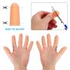 PATIKIL 1.6" Silicone Gel Finger Cots, 12 Pcs Support Fingertips Sleeve Protector Thumb Finger Caps for Finger, Beige view 4