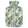 1 L Hot Water Bottle Parrots Plant Leaves Hot Water Bottle with Cover Soft Velvet Hot Water Bag for Pain Relief Small Hot Water Bottle for Kids Adult view 1