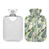 1 L Hot Water Bottle Parrots Plant Leaves Hot Water Bottle with Cover Soft Velvet Hot Water Bag for Pain Relief Small Hot Water Bottle for Kids Adult view 2