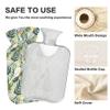 1 L Hot Water Bottle Parrots Plant Leaves Hot Water Bottle with Cover Soft Velvet Hot Water Bag for Pain Relief Small Hot Water Bottle for Kids Adult view 3