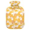 1 L Hot Water Bottle Yellow and White Bear Hot Water Bottle with Cover Soft Velvet Hot Water Bag for Pain Relief Small Hot Water Bottle for Kids Adult view 1