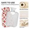 2 L Hot Water Bottle Monkey Strawberry Hot Water Bottle with Cover Soft Velvet Hot Water Bag for Pain Relief Hot Water Bottle for Winter Bed for Hands view 3