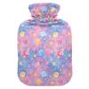 1 L Hot Water Bottle Space Pastel Heart Shaped Planets Hot Water Bottle with Cover Soft Velvet Hot Water Bag for Pain Relief Small Hot Water Bottle for Kids Adult view 1