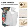 1 L Hot Water Bottle Sea Flower Elephant Hot Water Bottle with Cover Soft Velvet Hot Water Bag for Pain Relief Small Hot Water Bottle for Kids Adult view 3