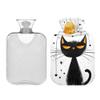 1 L Hot Water Bottle Cat with Orange Night Sky Moon Hot Water Bottle with Cover Soft Velvet Hot Water Bag for Pain Relief Small Hot Water Bottle for Kids Adult view 2