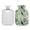 1 L Hot Water Bottle Skull and Bird Flowers Hot Water Bottle with Cover Soft Velvet Hot Water Bag for Pain Relief Small Hot Water Bottle for Kids Adult view 2