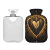 1 L Hot Water Bottle Glowing Love Hot Water Bottle with Cover Soft Velvet Hot Water Bag for Pain Relief Small Hot Water Bottle for Kids Adult view 2