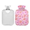 1 L Hot Water Bottle Halloween Pumpkin Rose Hot Water Bottle with Cover Soft Velvet Hot Water Bag for Pain Relief Small Hot Water Bottle for Kids Adult view 2