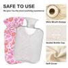 1 L Hot Water Bottle Halloween Pumpkin Rose Hot Water Bottle with Cover Soft Velvet Hot Water Bag for Pain Relief Small Hot Water Bottle for Kids Adult view 3