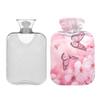 2 L Hot Water Bottle Butterfly and Cherry Blossoms Hot Water Bottle with Cover Soft Velvet Hot Water Bag for Pain Relief Hot Water Bottle for Winter Bed for Hands view 2