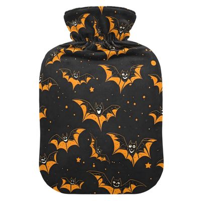 1 L Hot Water Bottle Bat Hot Water Bottle with Cover Soft Velvet Hot Water Bag for Pain Relief Small Hot Water Bottle for Kids Adult