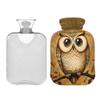 1 L Hot Water Bottle Owl Hot Water Bottle with Cover Soft Velvet Hot Water Bag for Pain Relief Small Hot Water Bottle for Kids Adult view 2
