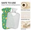 2 L Hot Water Bottle Cartoon Frogs Hot Water Bottle with Cover Soft Velvet Hot Water Bag for Pain Relief Hot Water Bottle for Winter Bed for Hands view 3
