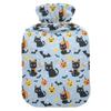 1 L Hot Water Bottle Halloween Pumpkin and Cat Hot Water Bottle with Cover Soft Velvet Hot Water Bag for Pain Relief Small Hot Water Bottle for Kids Adult view 1