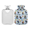 1 L Hot Water Bottle Halloween Pumpkin and Cat Hot Water Bottle with Cover Soft Velvet Hot Water Bag for Pain Relief Small Hot Water Bottle for Kids Adult view 2